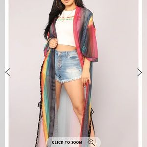 NWT Fashion Nova Magic Hour Rainbow Kimono